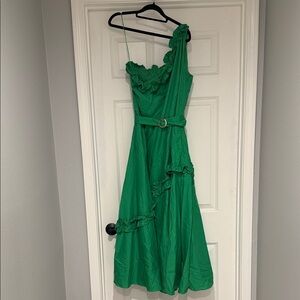 Taylor Vibrant Green A-Line Dress